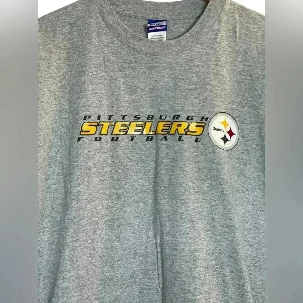 Pittsburgh Steelers Reebok T-shirt Gray NFL Medium Fan Gear Football‎
